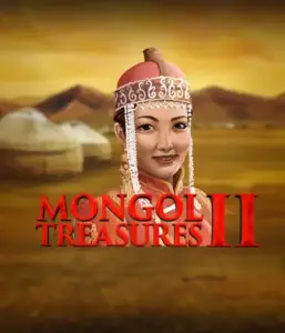 Explore the vibrant history of Mongolia with the Mongol Treasures 2 game by Endorphina, featuring a graceful Mongolian woman adorned in traditional attire against a pastoral Mongolian steppe backdrop. This graphic captures the beauty of Mongolian history, delivering a unique visual adventure. 