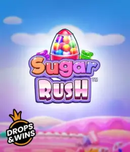 Dive into the delightful world of Sugar Rush by Pragmatic Play, with a colorful candy dispenser set against a whimsical background of candyland. This image captures the joy and thrill of the game, adorned with bright candies and engaging typography. Great for those with a sweet tooth, offering endless entertainment. 