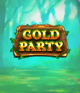 Enter the fairy-tale forest of the Gold Party game by Pragmatic Play, showcasing a charming wooden sign engraved with golden letters. The background features a misty green forest which adds a touch of enchantment to the overall ambiance. Ideal for those who enjoy magical and nature-inspired games, providing a captivating escape. 